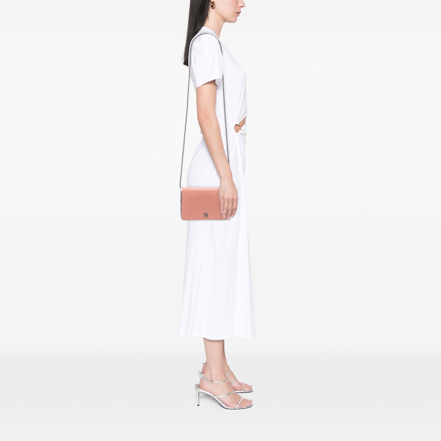 Pink Chanel CC Quilted Bicolor Lambskin Wallet On Chain Crossbody Bag