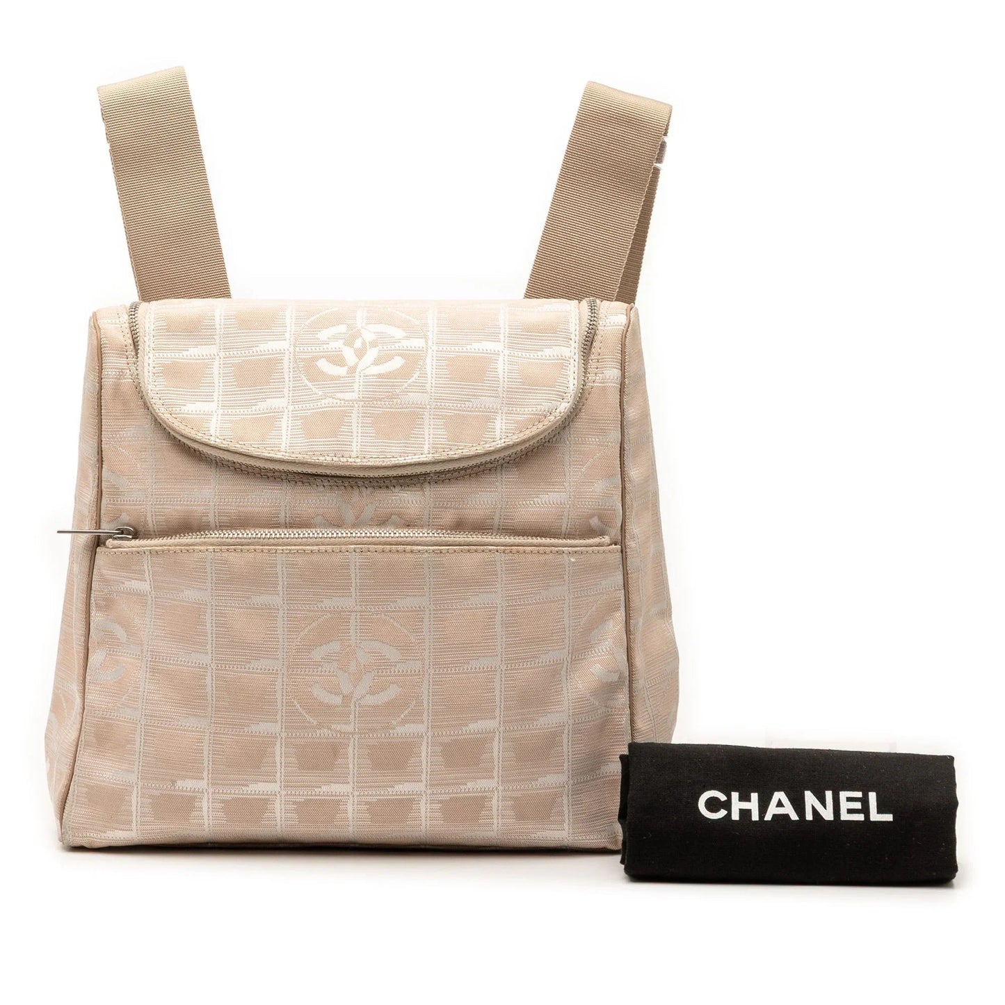 Brown Chanel New Travel Line Nylon Backpack