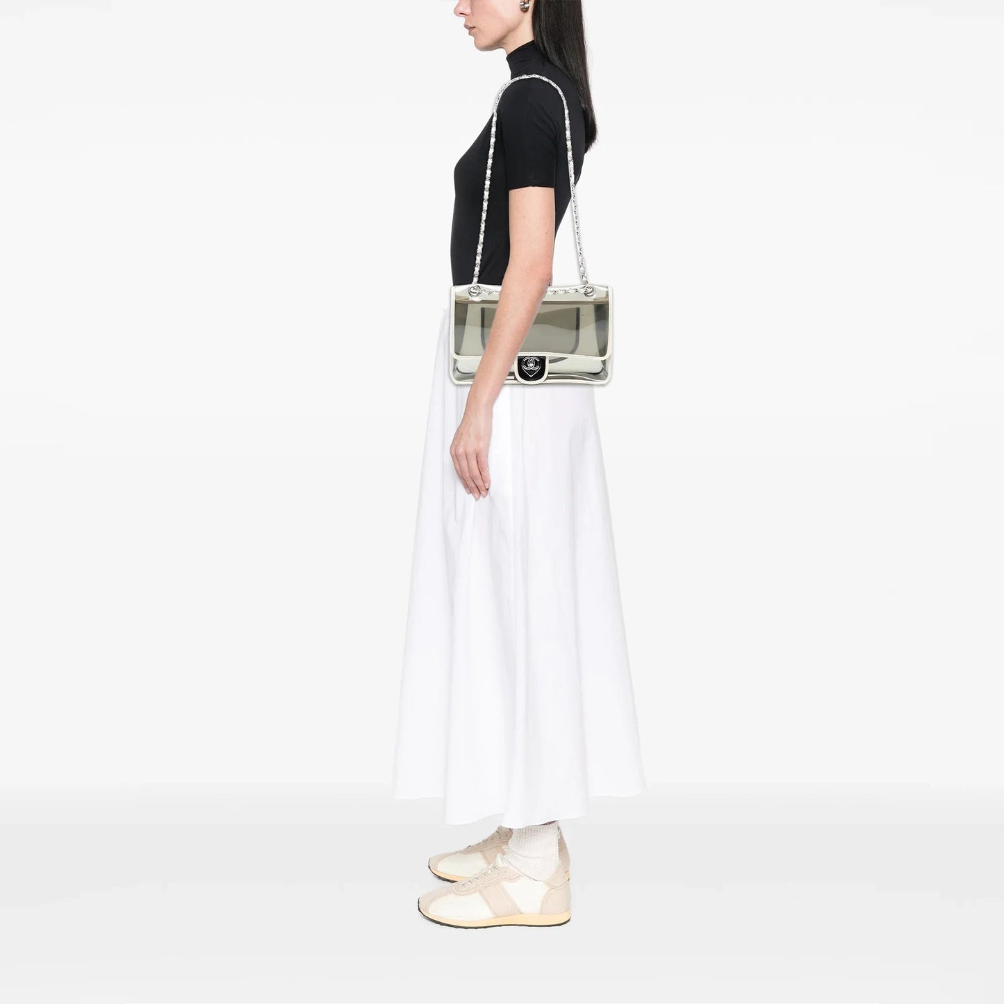 White Chanel Large PVC and Lambskin Naked Flap Shoulder Bag