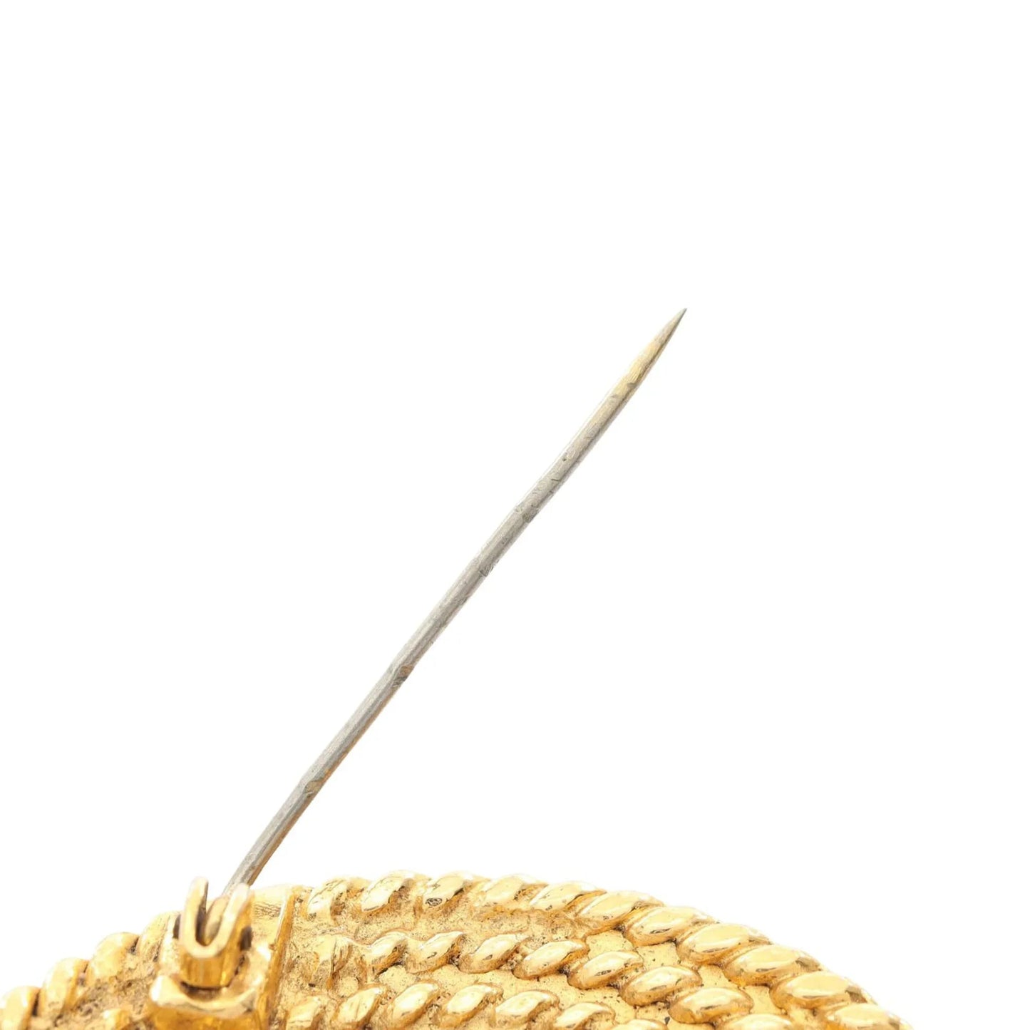 Gold Chanel Gold Plated CC Rope Brooch