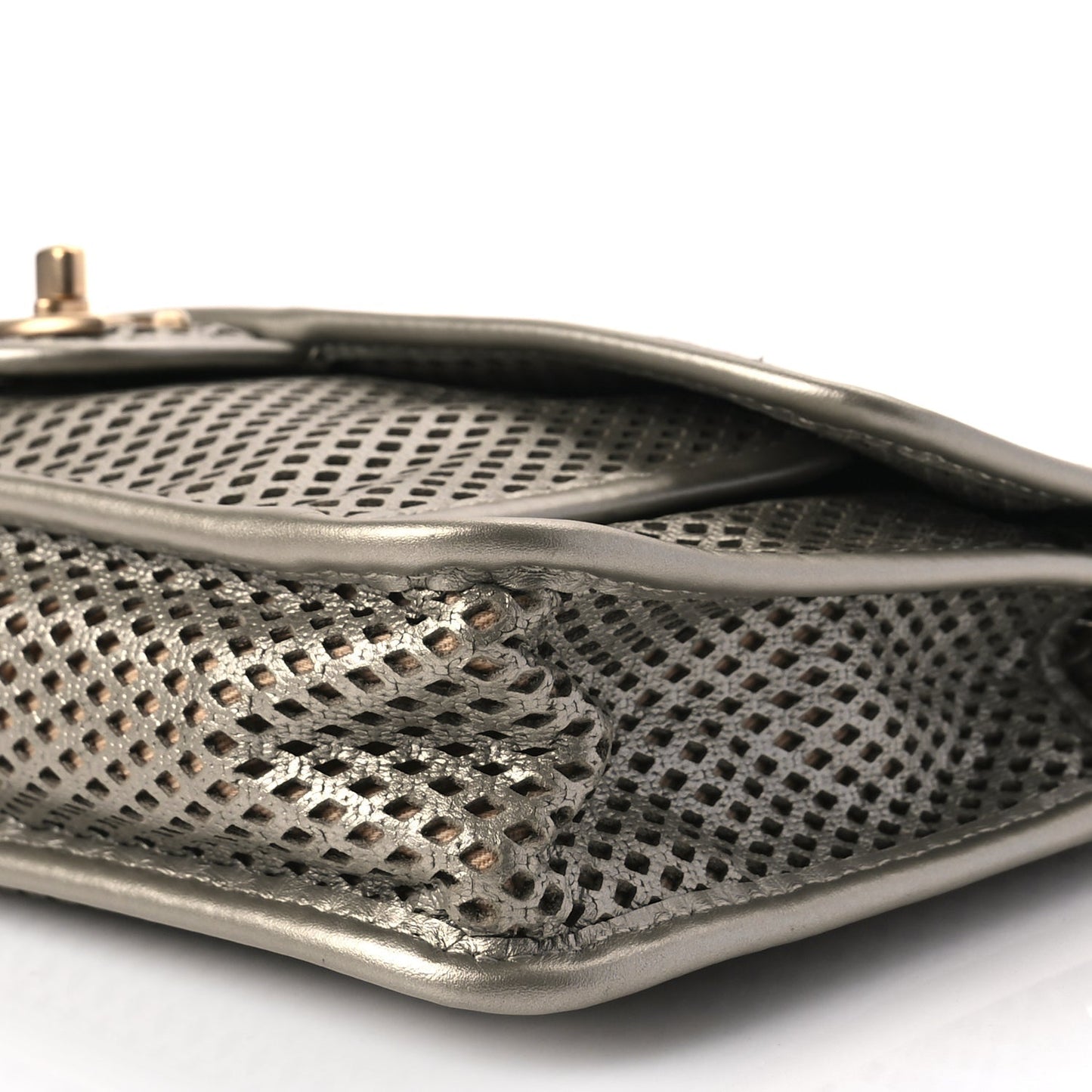 Chanel Perforated Calfskin Large Up In The Air Flap Light Gold