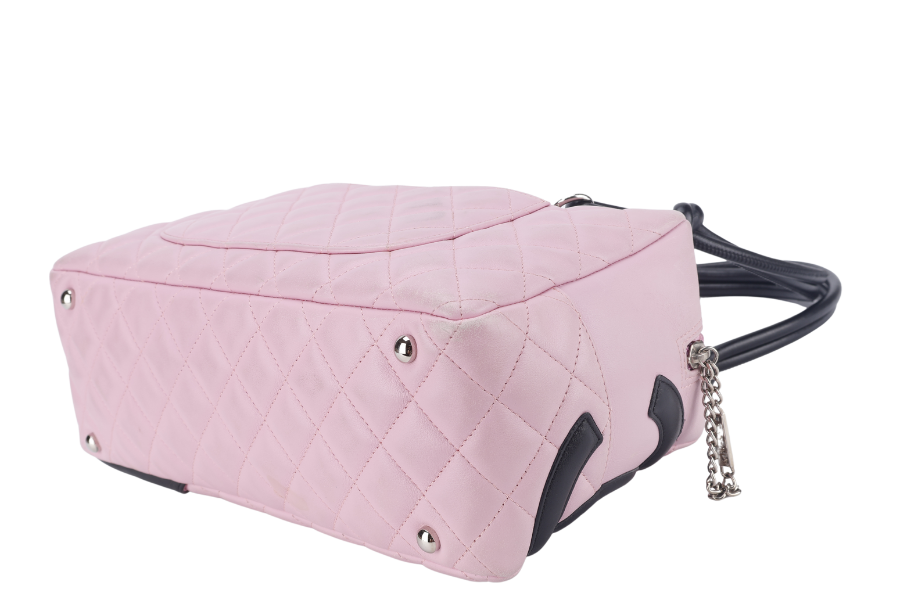 CHANEL CAMBON LINE (9139xxxx) LARGE PINK CALFSKIN LEATHER SILVER HARDWARE WITH DUST COVER