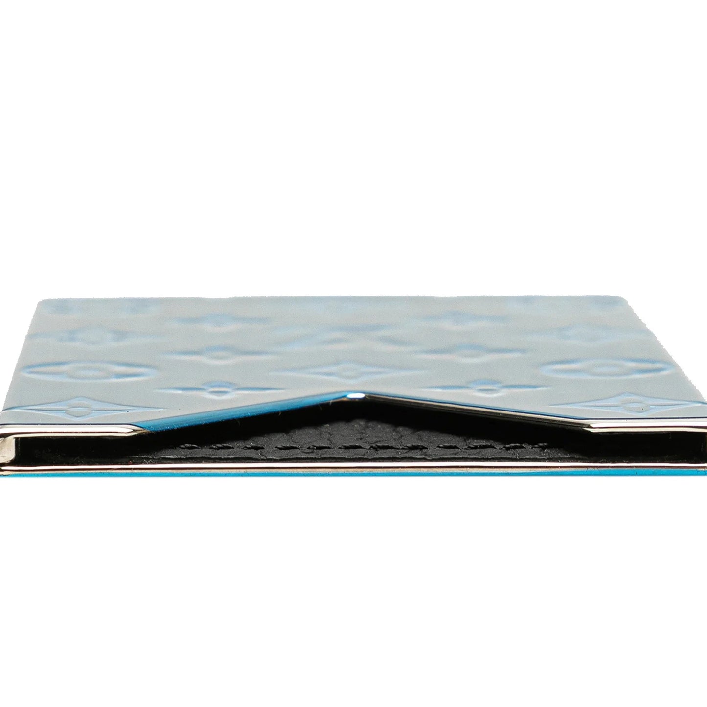 Silver Louis Vuitton Metal Taurillon Monogram Card Holder