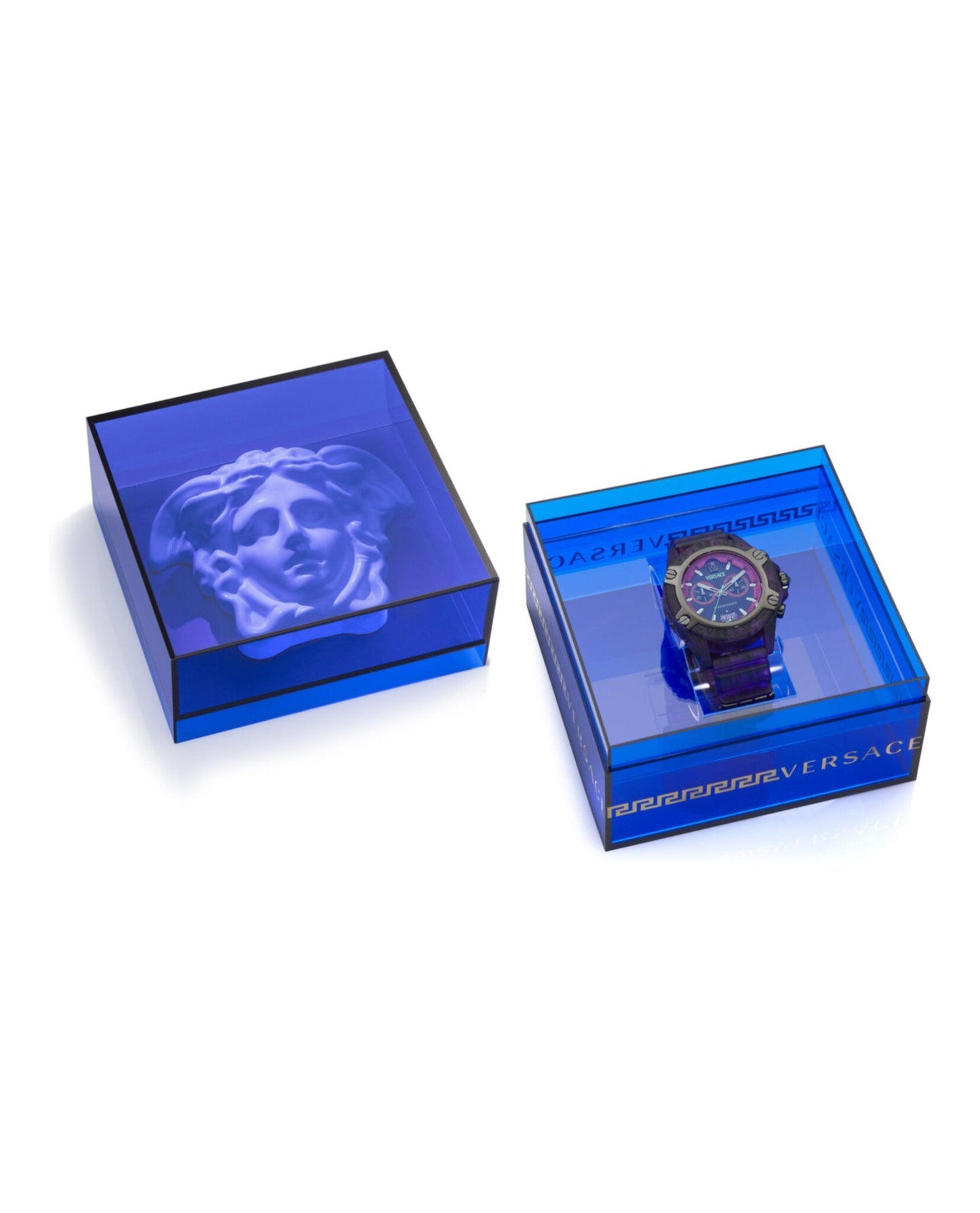 Versace Mens Pink 44mm Strap Fashion Watch