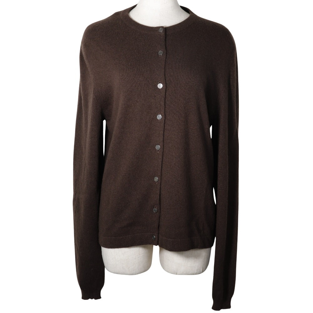 HERMES cardigan cashmere Brown Serie button Women Free size d