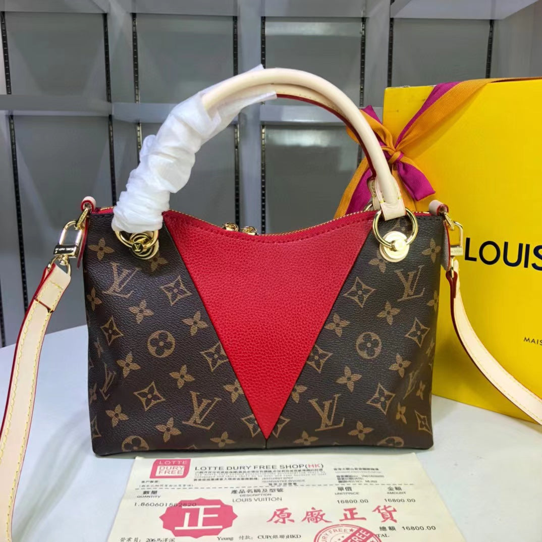 Top Quality V Tote BB Monogram Canvas Cerise Red For Women, WoBags, Shoulder And Crossbody Bags 10.6in/27cm Top Quality M43966