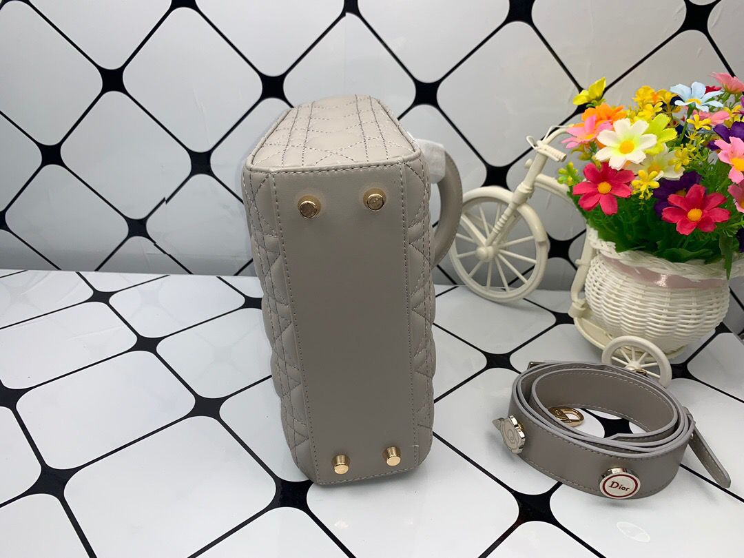 Top Quality Small Lady Bag Gold Toned Hardware, Dark Grey, For Women Womens Handbags, Crossbody Bags, 20cm CD