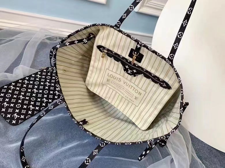 Top Quality Neverfull MM Tote Bag Ivoire Monogram Jungle Canvas For Women, Shoulder Bags 12.2in/31cm Top Quality M44716