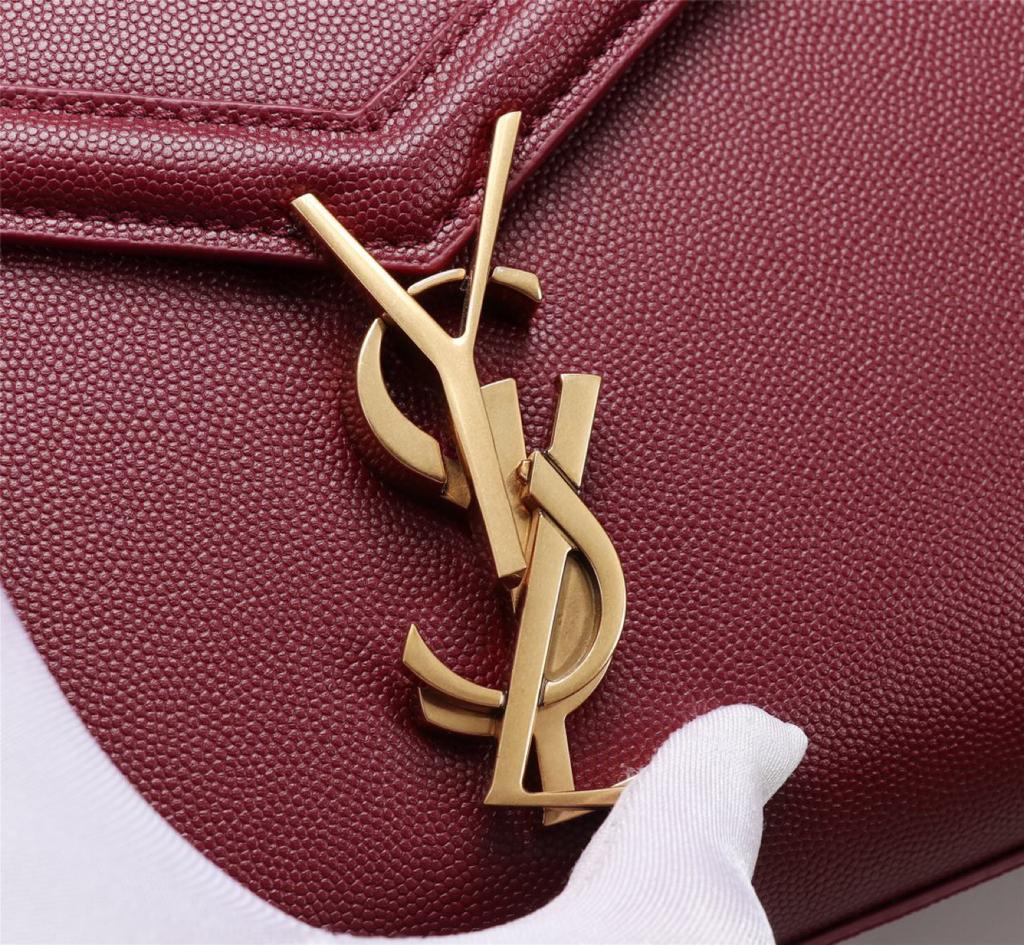 Top Quality Cassandra MeTop Qualityum Top Handle Bag In Grain De Poudre Embossed Rouge Legion For Women 9.6in/25cm 578000BOW0W6475