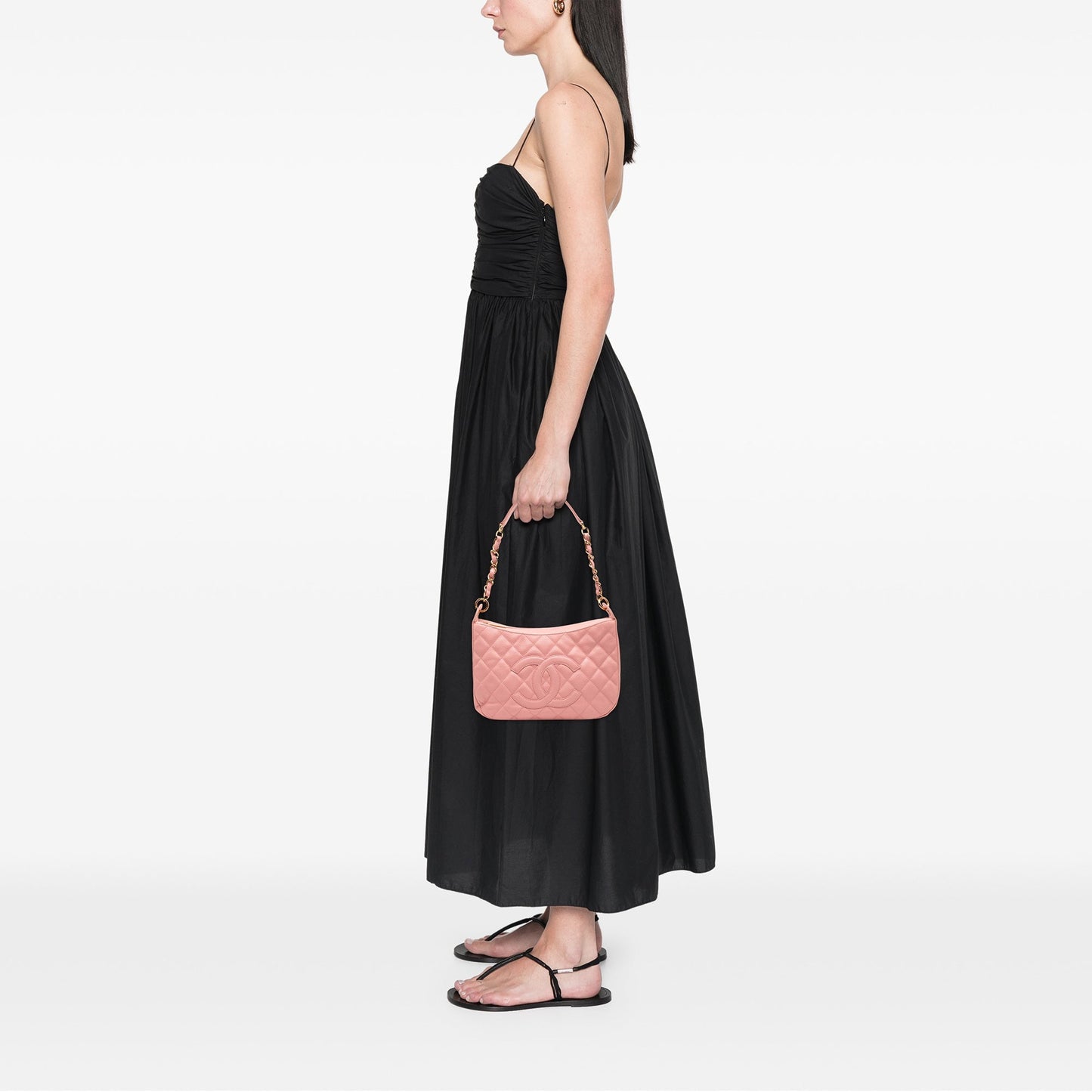 Pink Chanel Quilted Caviar Timeless Shoulder Bag