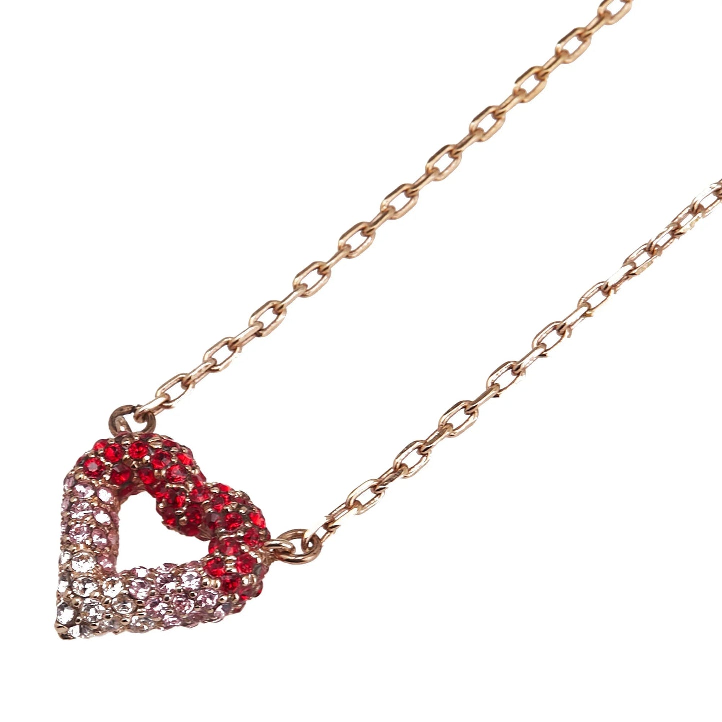Gold Louis Vuitton Gold Plated Crystal Heart Necklace