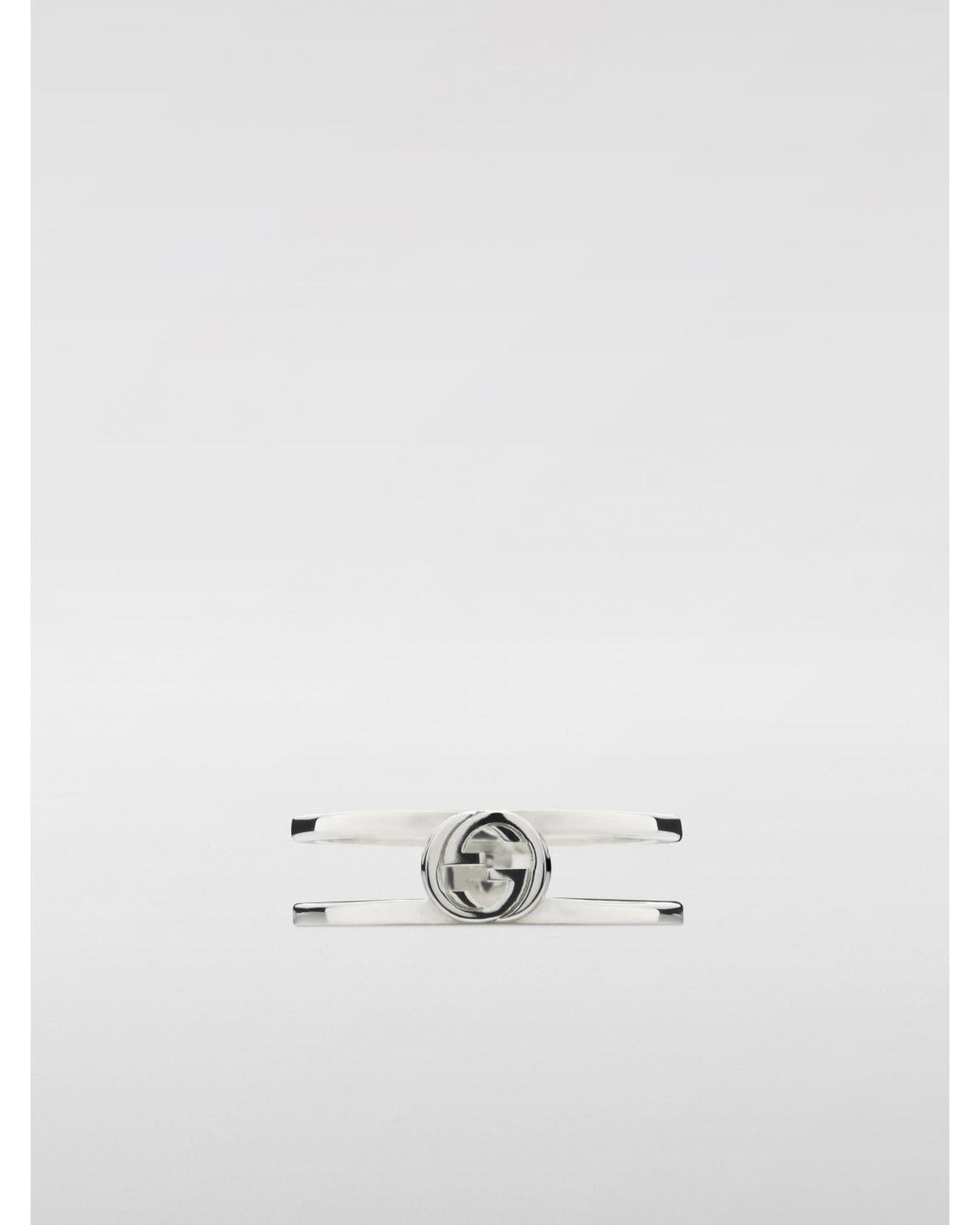 Gucci Double Band Ring with Logo Women Silver Jewelry