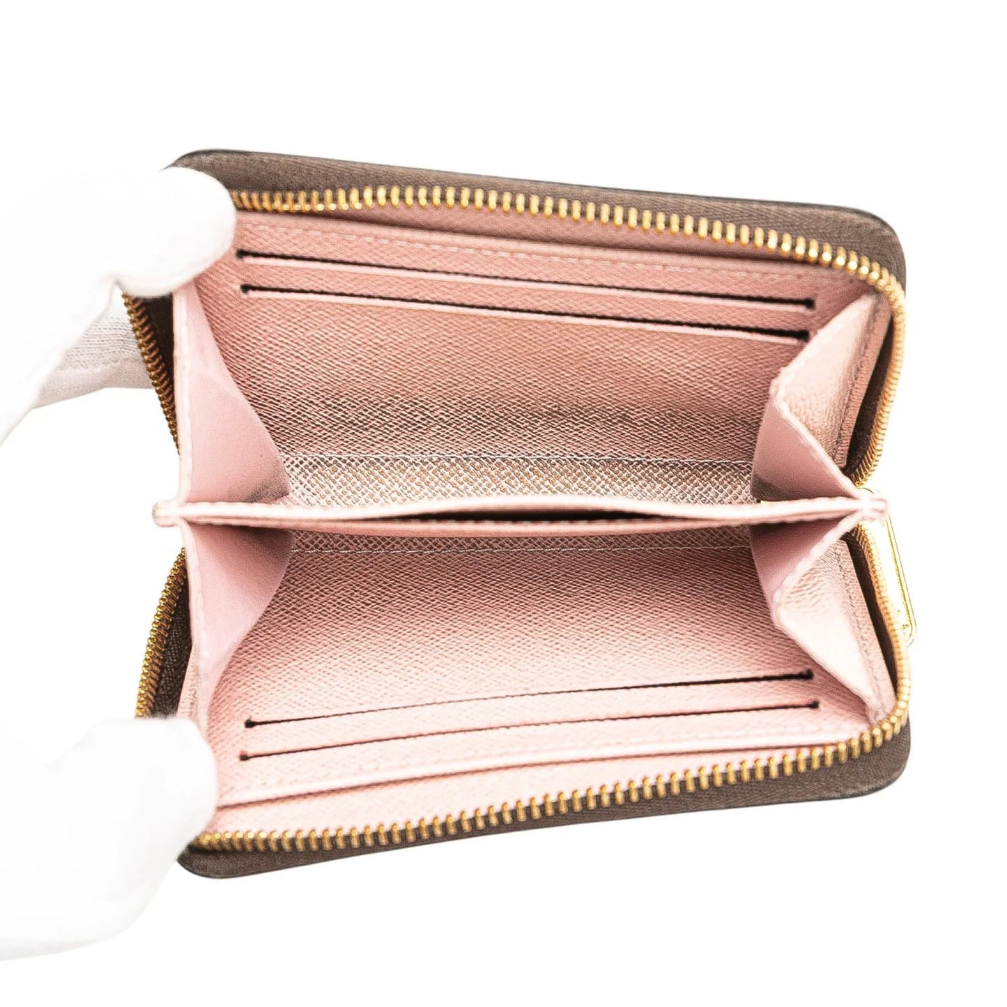 Brown Louis Vuitton Damier Ebene Zippy Coin Purse