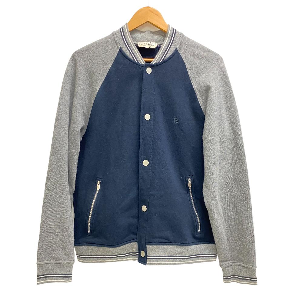 HERMES Blouson cotton gray Serie mens M d