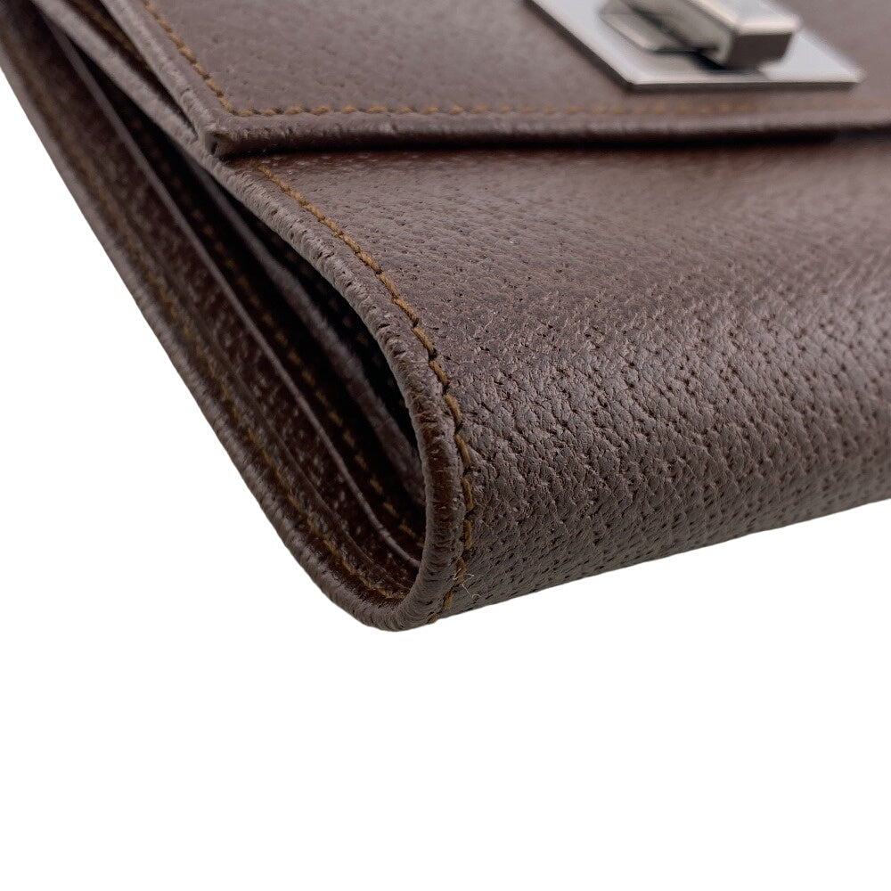 GUCCI Tri-fold wallet leather Brown Women(Unisex)