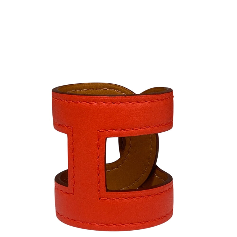HERMES Bangle leather Red bracelet Anno Chene Dunkle Women d