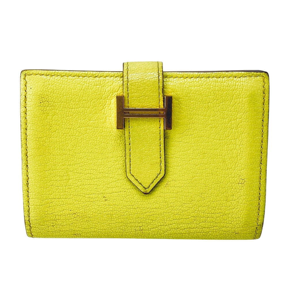 HERMES Card Case Chevre Misol yellow Baan Women(Unisex) d