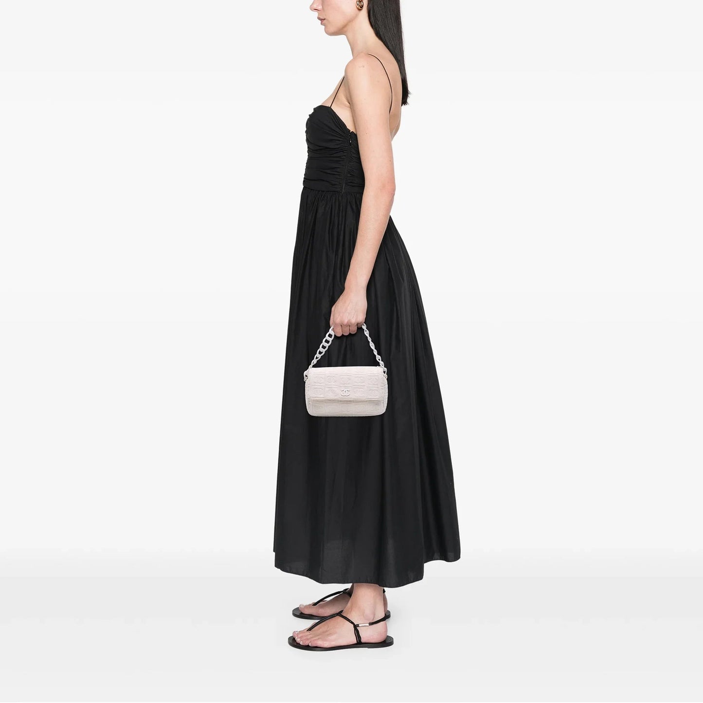 White Chanel Terry Cloth Sport Line Flap Shoulder Bag