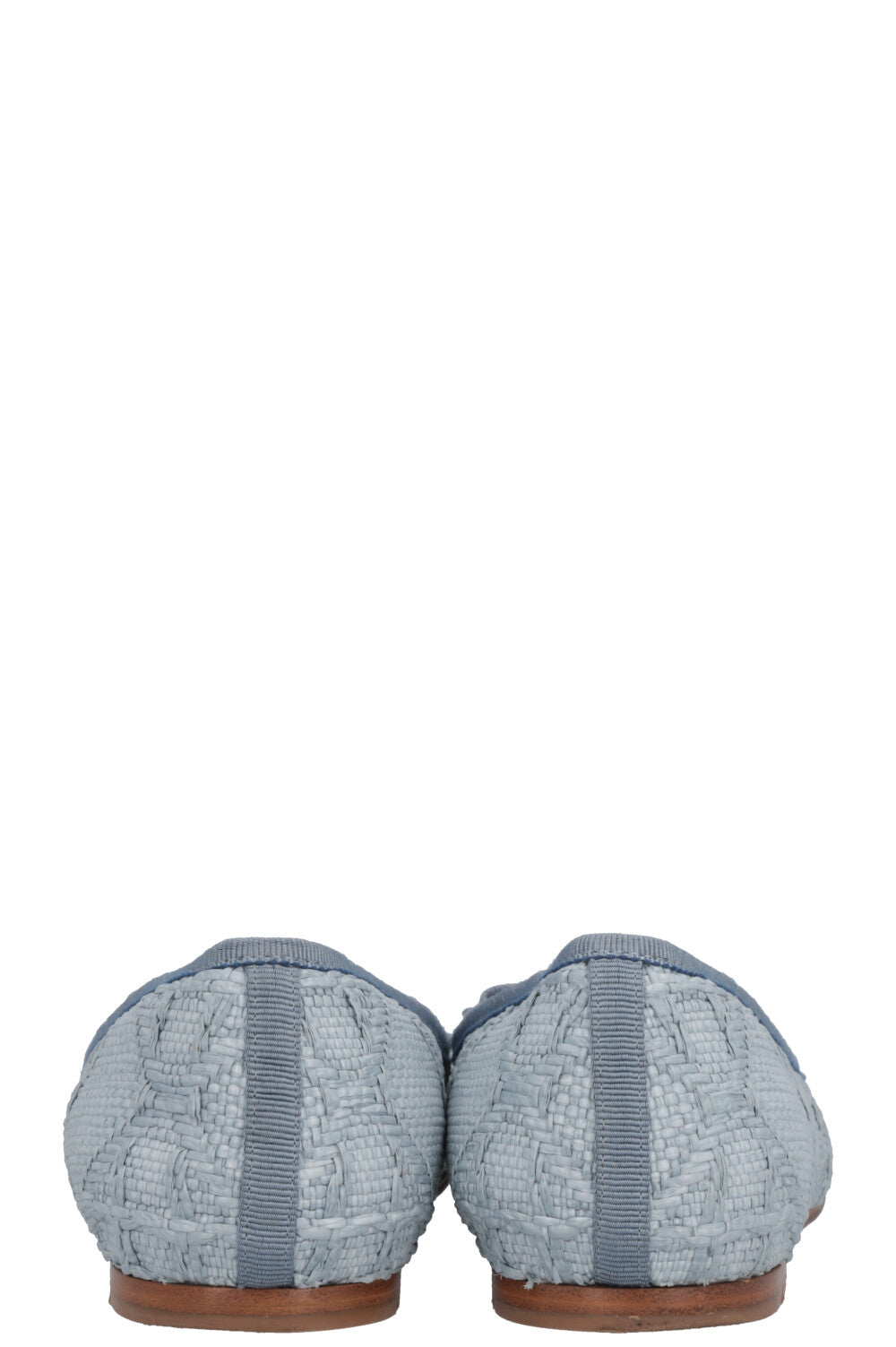 CHRISTIAN DIOR Ballet Flats Cannage Raffia Blue