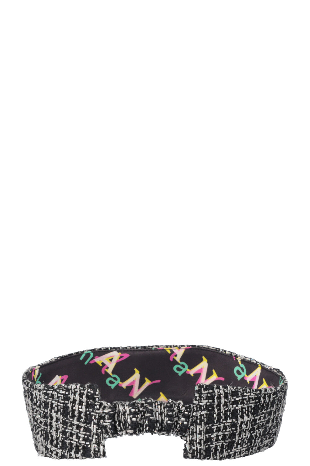 CHANEL 2019 Tweed Visor Houndstooth Black White