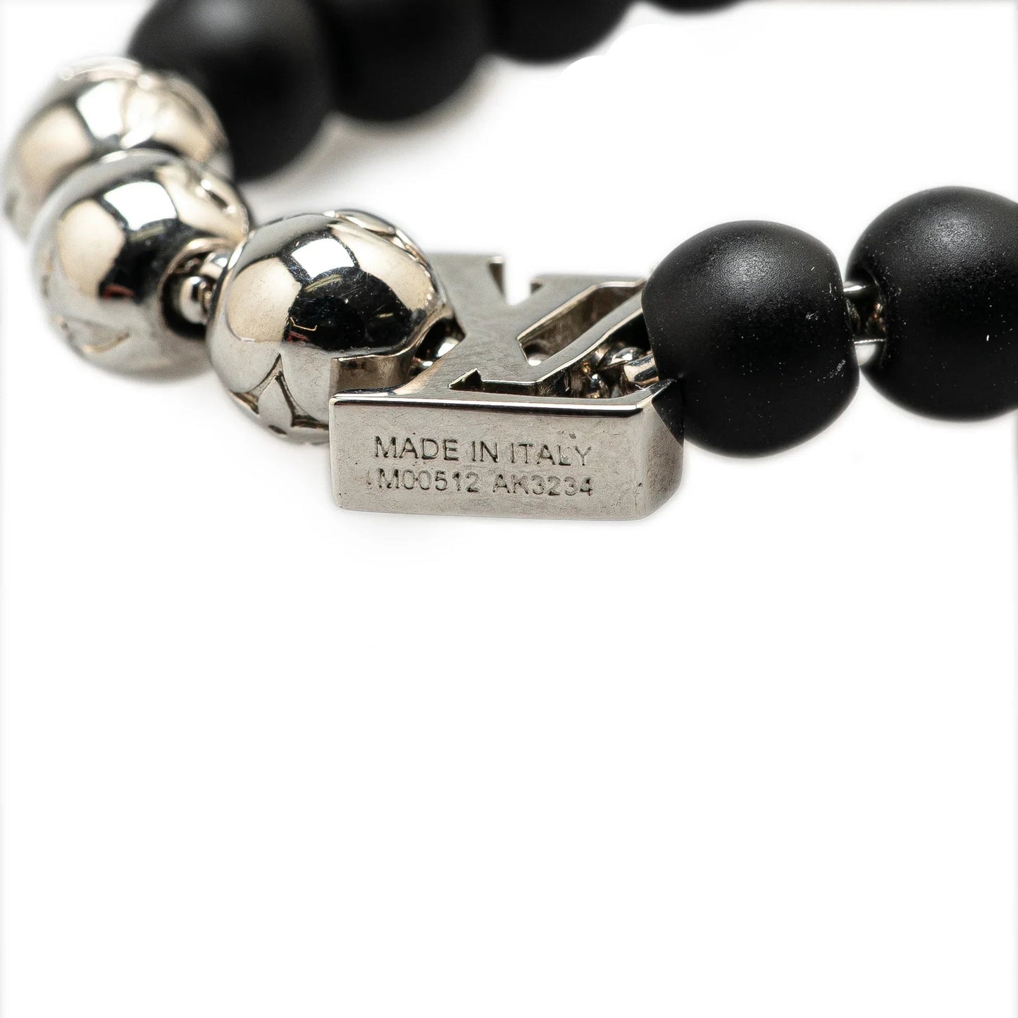 Silver Louis Vuitton Silver Monogram Beads Bracelet