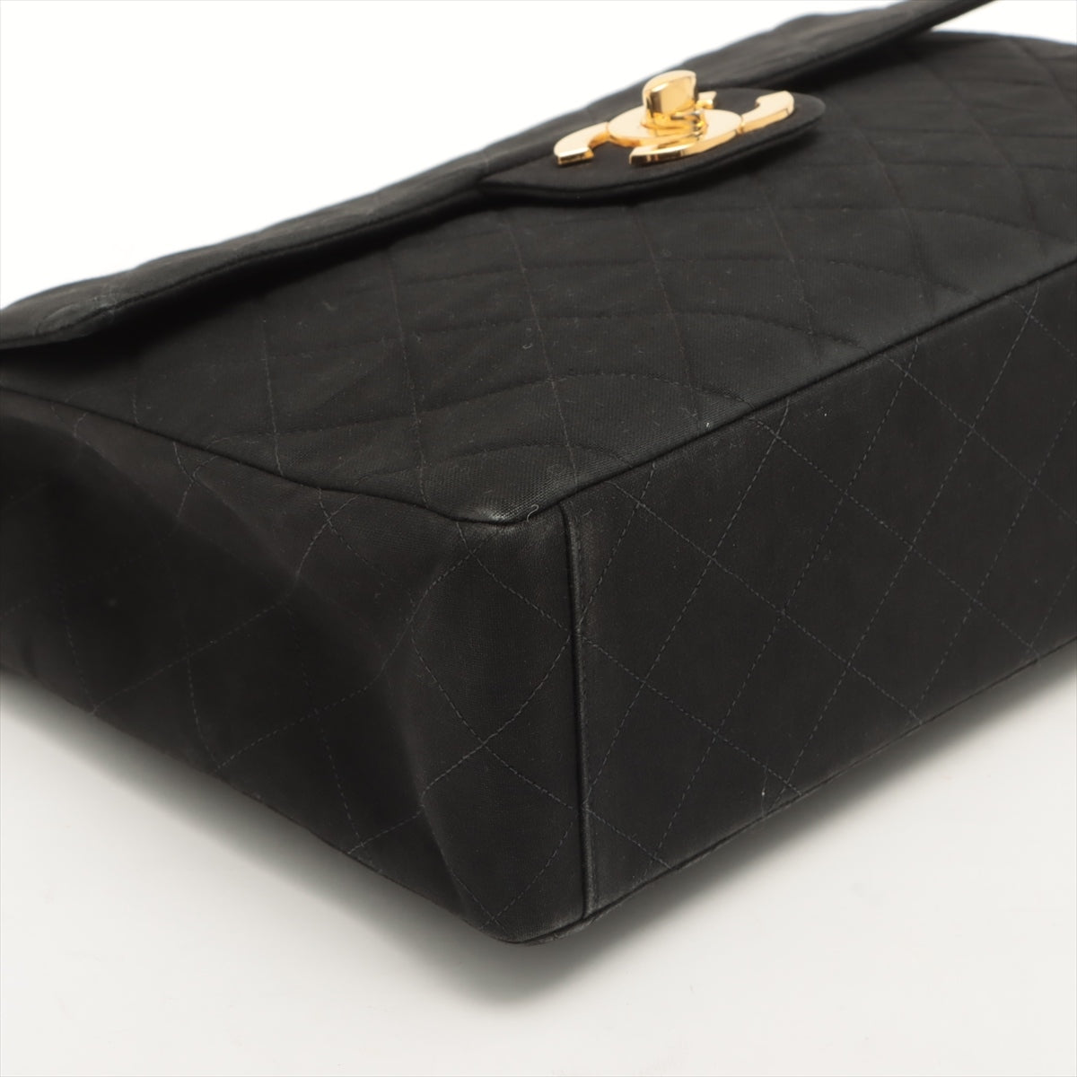 Chanel Decamatrasse Cotton Single Flap Double Chain Bag Black Gold 2nd