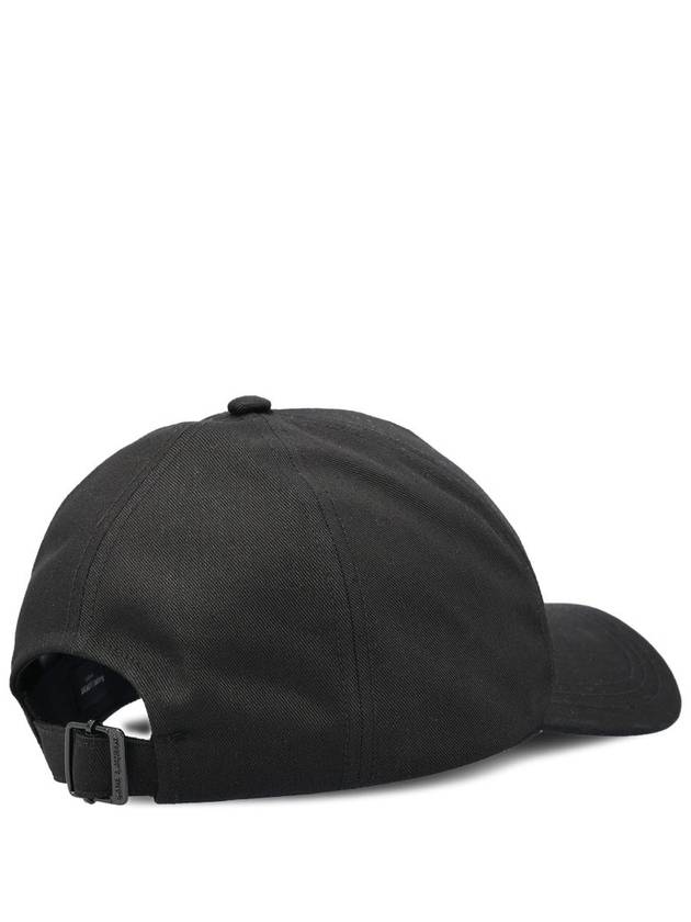 Luxury Saint Laurent Trending 2025 Embroidered Logo Gabardine Weave Cotton Ball Cap Black