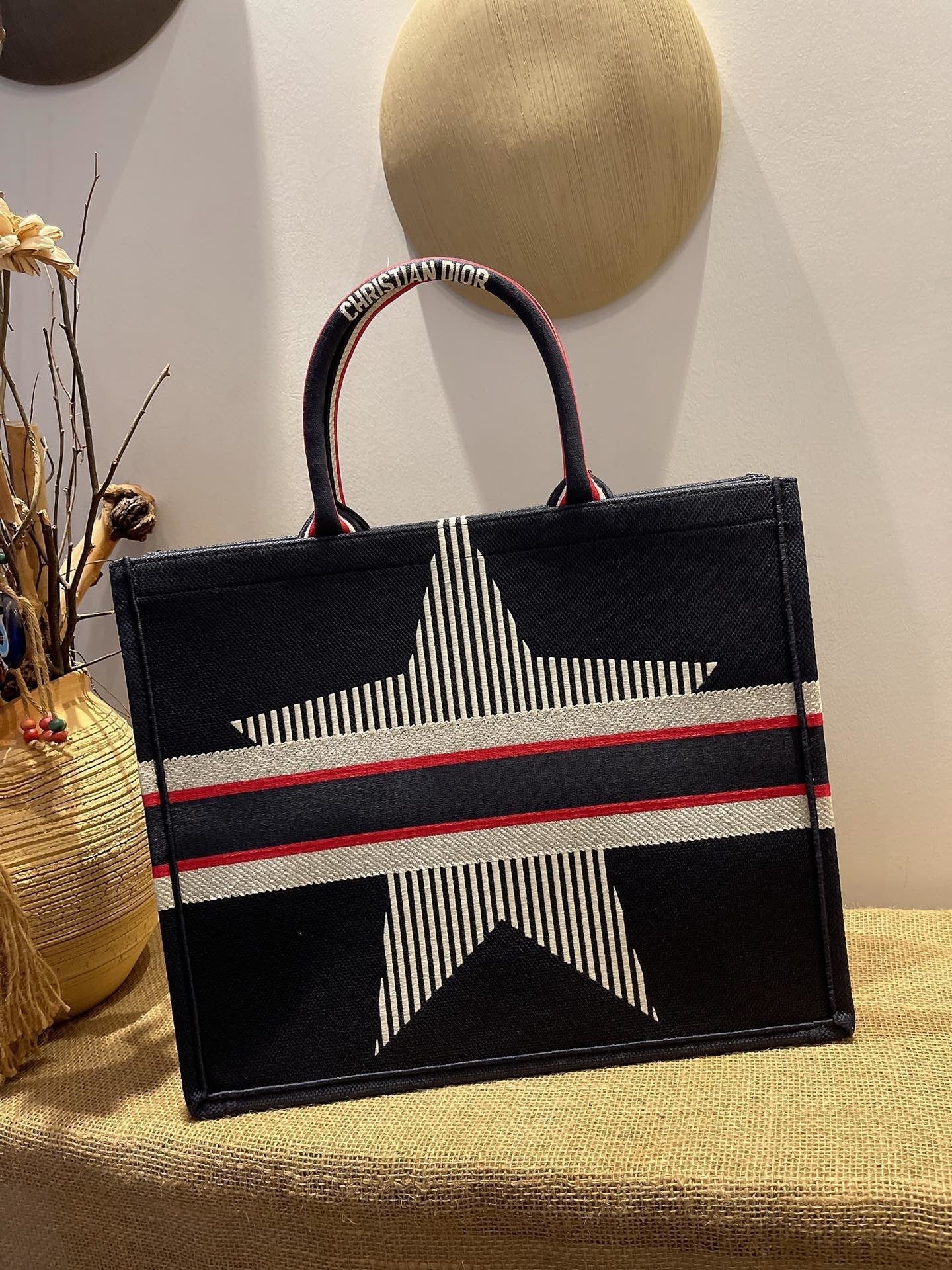 Top Quality Large Book Tote Blue Three-Tone Embroidery, Blue, For Women Womens Handbags, Shoulder Bags, 42cm CD M1286ZRSE_M928