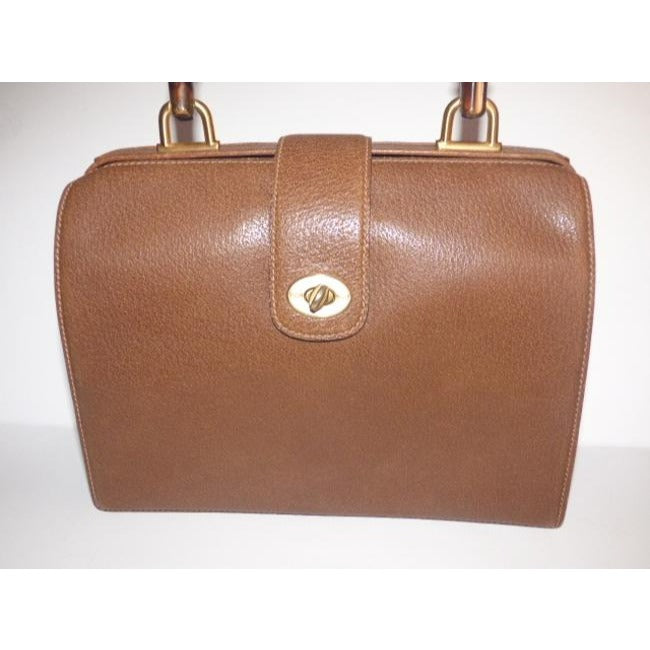 Gucci Medium Brown Leather With Bamboo Handle Satchel