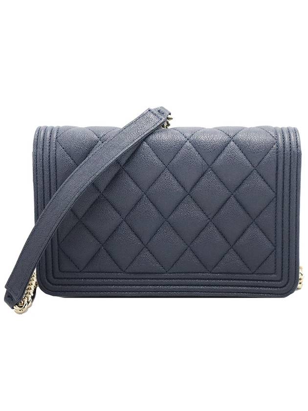 Chanel AP1117 Navy Caviar Boy WOC Gold Small Shoulder Bag 30s Chanel
