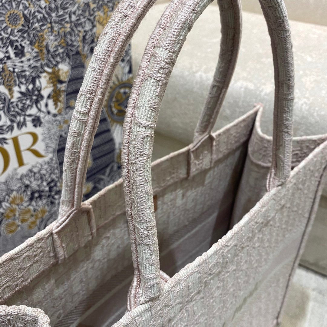 Top Quality Large Book Tote Rose Des Vents Oblique Embroidery, Pink, For Women Womens Handbags, Shoulder Bags, 42cm CD
