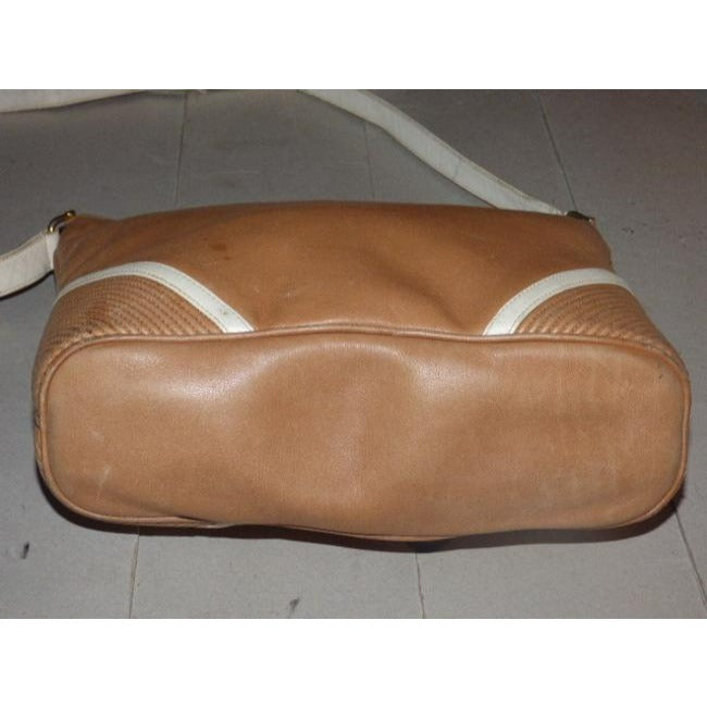Gucci Camel Leather With Ivory Accents Satchel