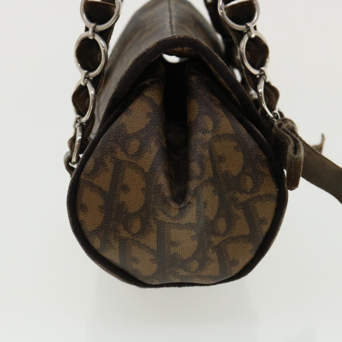 CHRISTIAN DIOR Trotter Canvas Hand Bag Brown am3391