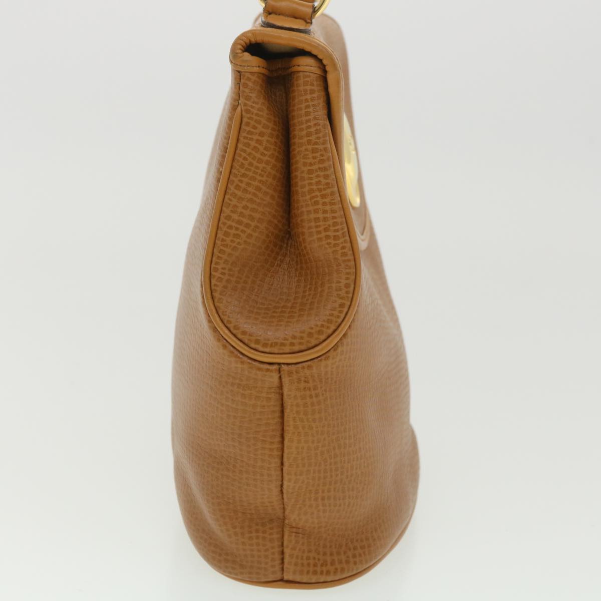 CHRISTIAN DIOR Hand Bag Leather 2way Brown am3766