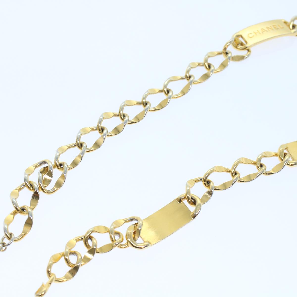 CHANEL Belt metal 35.4" Gold CC Auth ar9720B