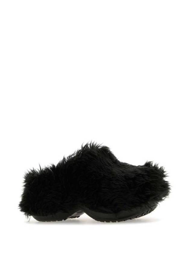 Luxury Balenciaga Trending 2025 Fake Fur Mule Black
