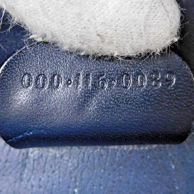 Gucci Navy Blue Small G Print Coated Canvas And Leather Satchel