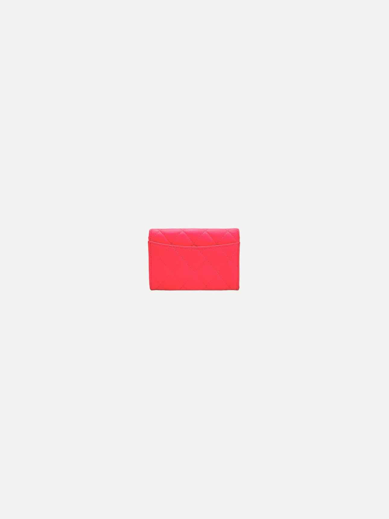 CHANEL Pink Quilted Card Holder