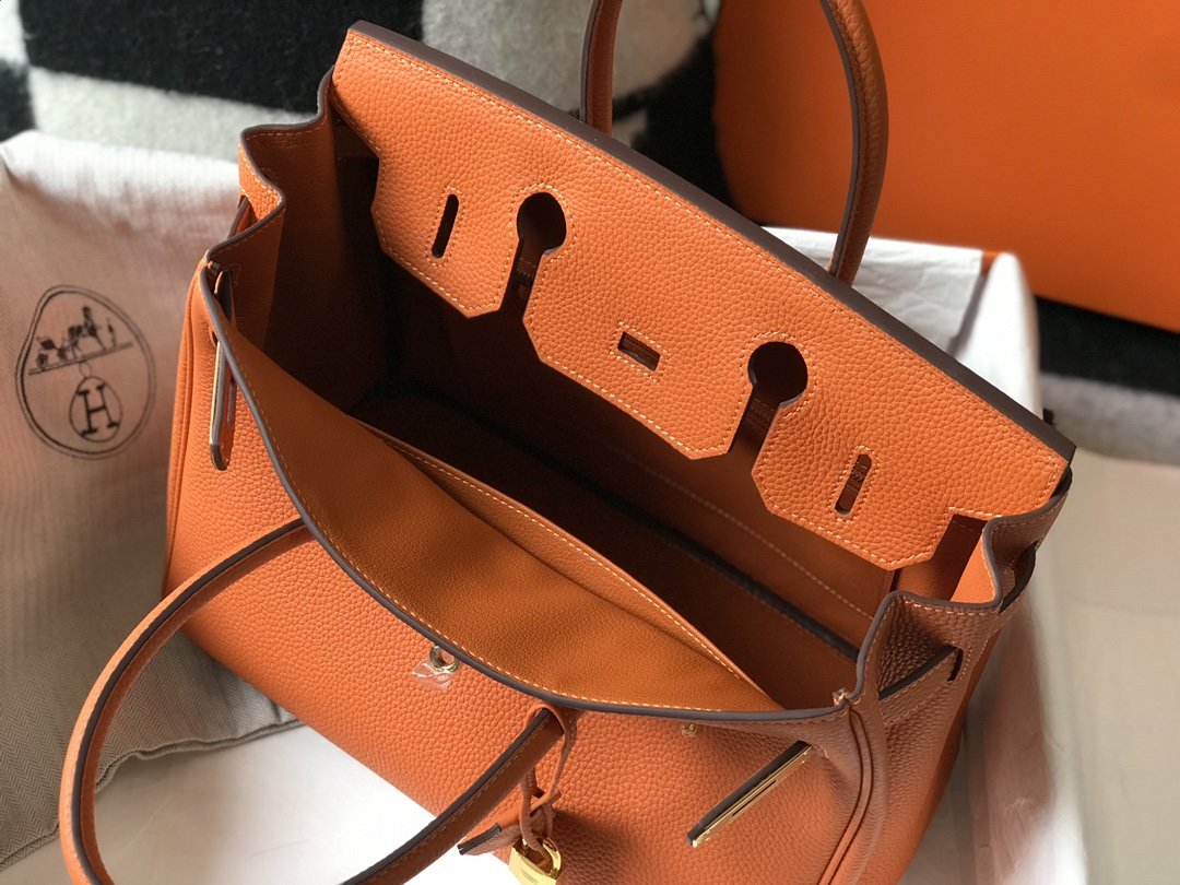 Top Quality Birkin Orange Togo Gold Hardware Bag For Women, Handbags, Shoulder Bags 30cm/12in
