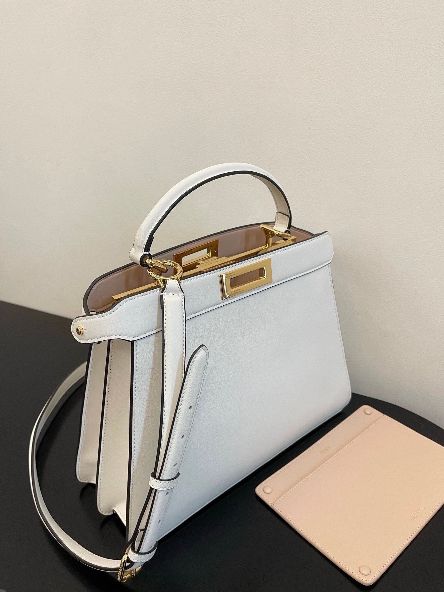 Top QualityTop Quality Peekaboo ISeeU Petite White Small Bag For Woman 20cm/8in