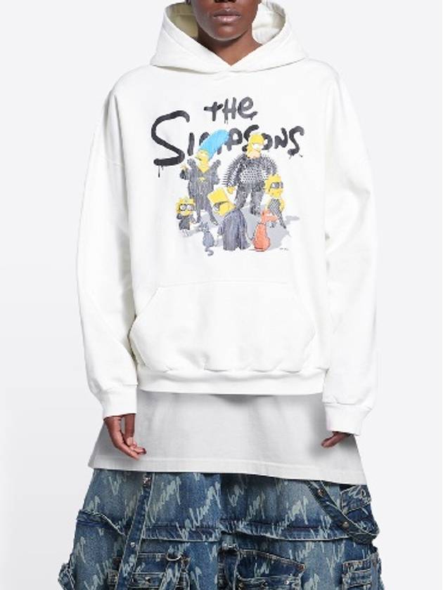 Luxury Balenciaga Trending 2025 The Simpsons Printed Hoodie White