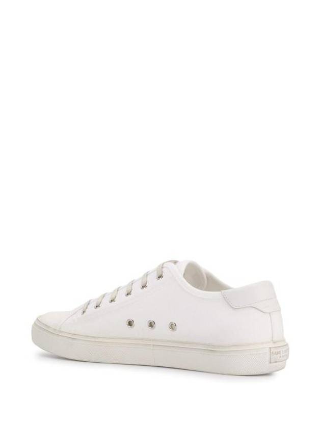 Luxury Saint Laurent Trending 2025 Malibu Logo Canvas Low Top Sneakers White