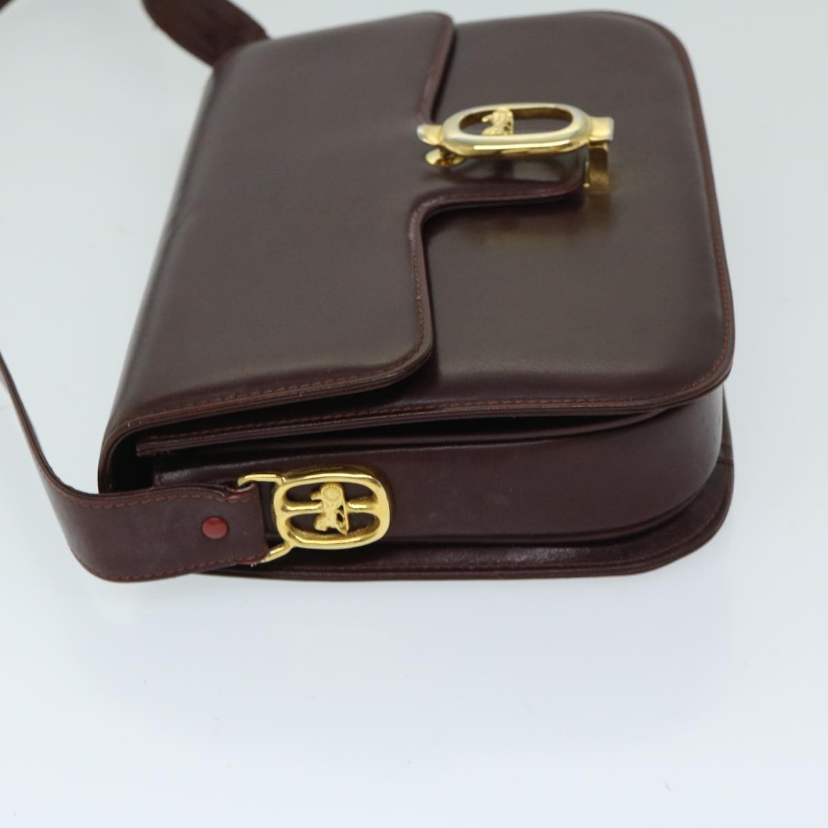 Luxury CELINE Shoulder Bag Leather Red 12455
