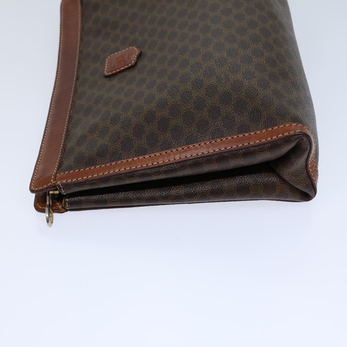 Luxury CELINE Macadam Canvas Clutch Bag PVC Brown 13810