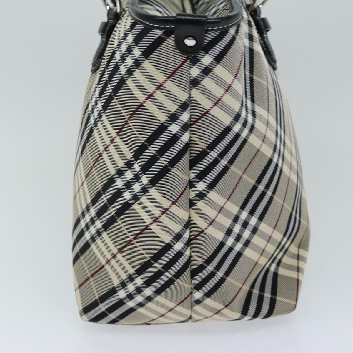Burberry Nova Check Blue Label Tote Bag Canvas Beige Black Auth bs14934