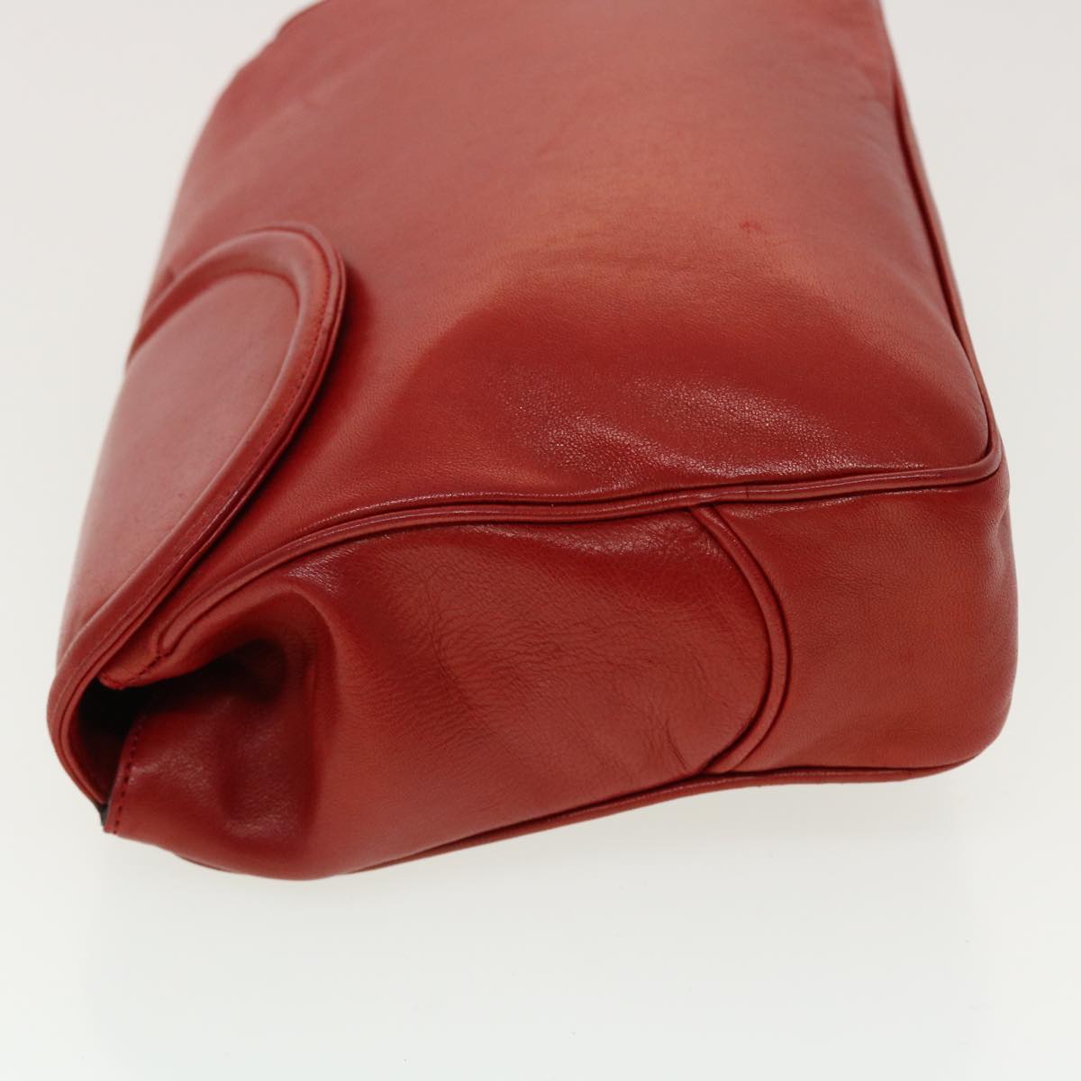 CHRISTIAN DIOR Clutch Bag Leather Red bs5260