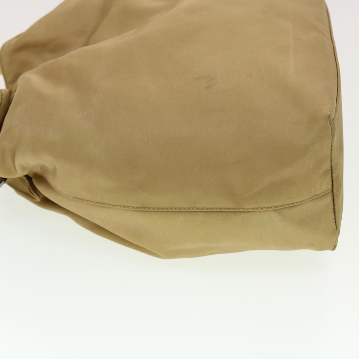 CHRISTIAN DIOR Maris Pearl Shoulder Bag Nylon Beige bs5278