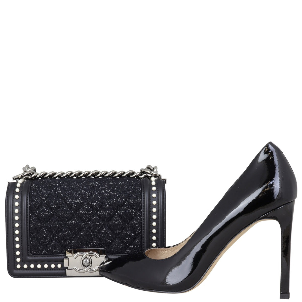 Chanel Boy Small Tweed Pearls