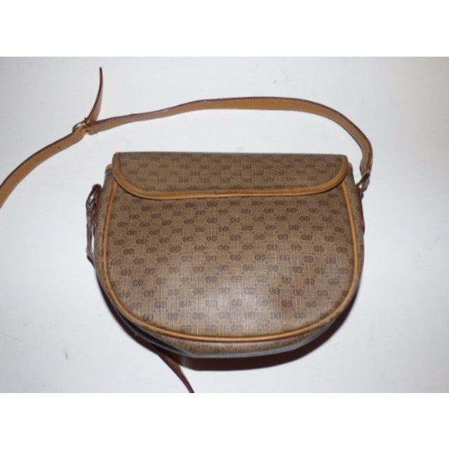 Gucci Shades Of Browns Small G Logo Print Leather Coated Canvas Cross Body