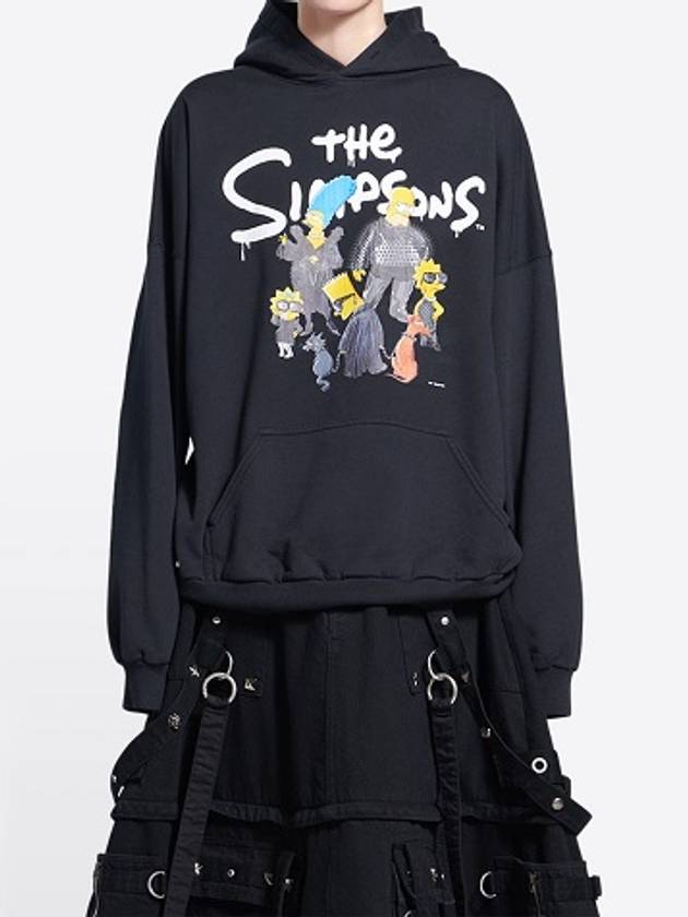 Luxury Balenciaga Trending 2025 The Simpsons Printed Hoodie Black